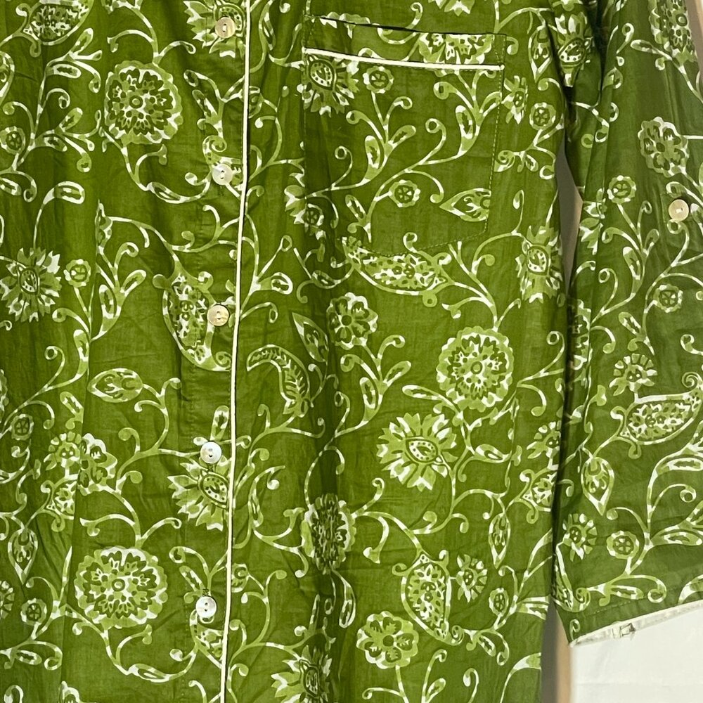 Julia Amory Husband Button Front Shirt Dress Cover Up Moss Petunia Small - Picture 3 of 6